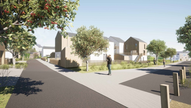 C&oelig;ur d'ilot (vue du bosquet) &copy;Cf Architecture