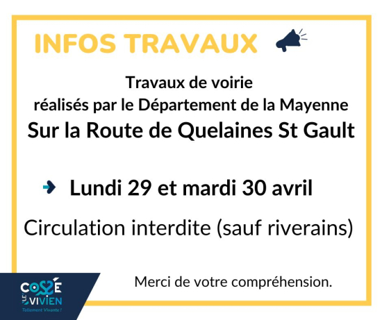 route de quelaines barrée