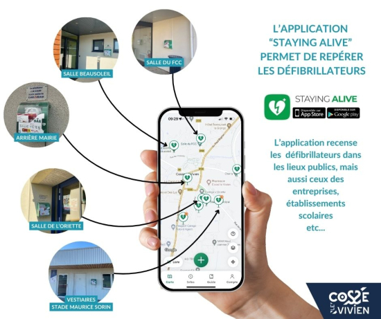 L'application Staying Alive &agrave; Coss&eacute;-le-Vivien