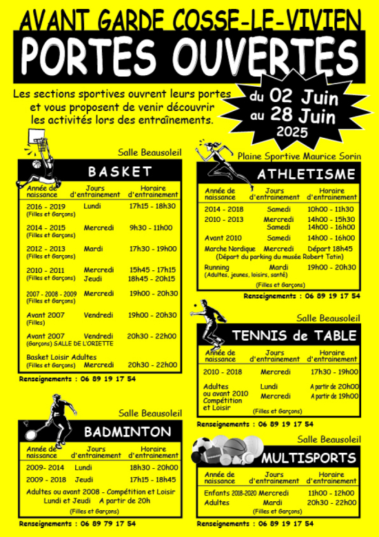 Portes ouvertes AGCV Cossé-le-vivien