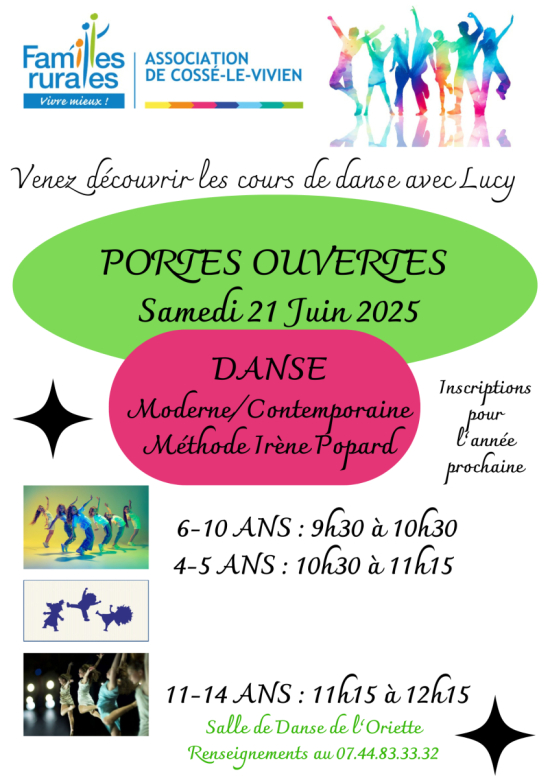 portes ouvertes danse cossé-le-vivien