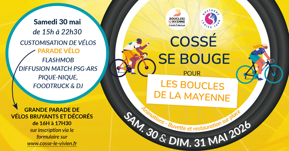 Parade v&eacute;lo Boucles 2026 Coss&eacute;-le-Vivien