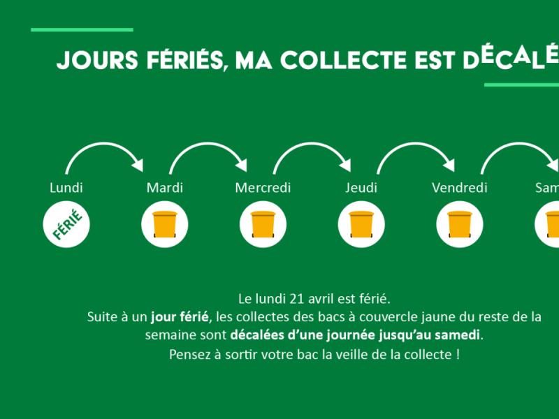 Décalage collecte des déchets - Lundi 21 avril