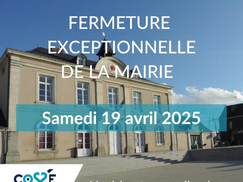 Fermeture exceptionnelle de la mairie