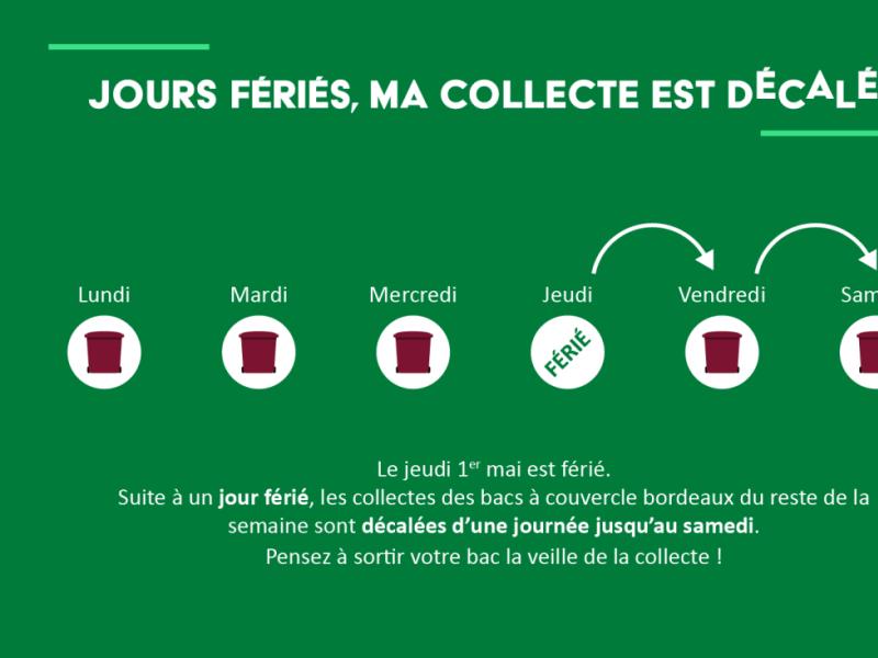 Décalage collecte des déchets - Jeudi 1er mai