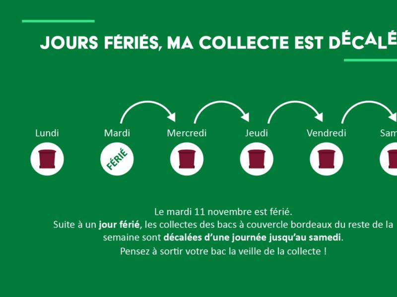 Décalage collecte des déchets - Mardi 11 novembre